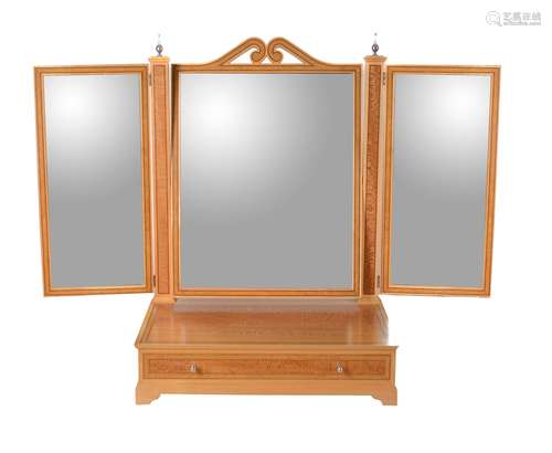 David Linley, a sycamore and burr maple platform dressing mirror