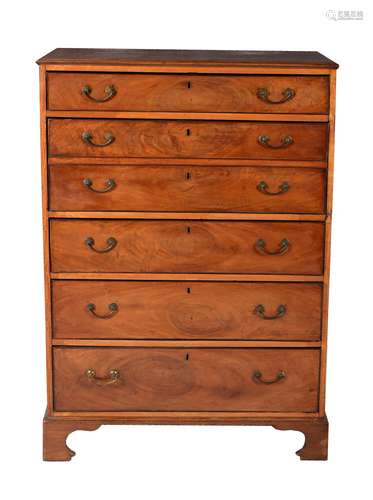 A George IV mahogany secretaire chest