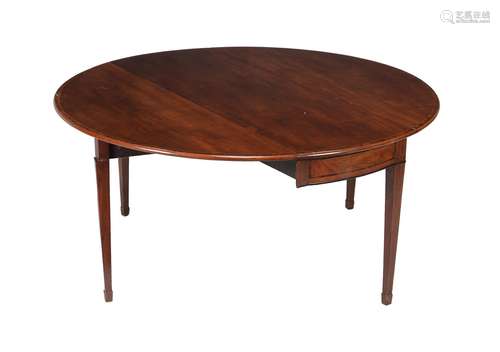 Y A George III mahogany and rosewood cross banded dining table