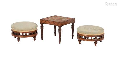 A pair of Victorian footstools