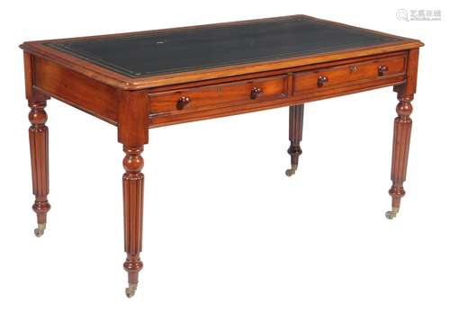 An early Victorian mahogany writing table