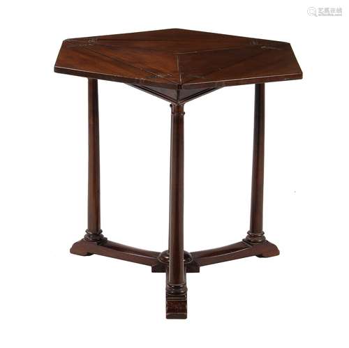 An Edwardian triangular envelope table