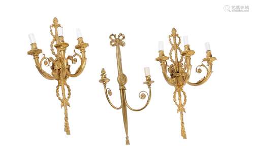 A pair of Louis XVI style wall lights