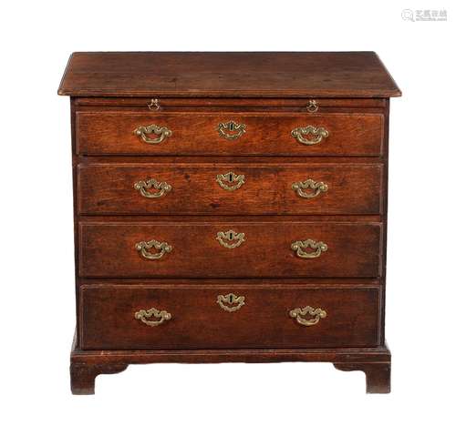 A George II oak chest of drawers