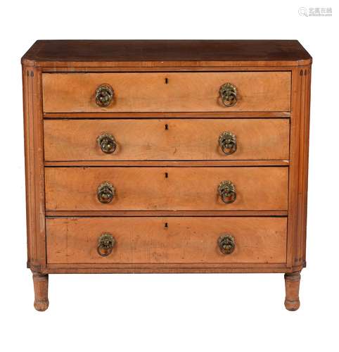 Y A Regency mahogany and inlaid chest of drawers