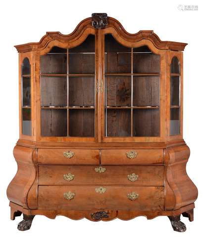 A Dutch walnut display cabinet