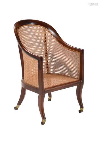 A Regency mahogany library chair