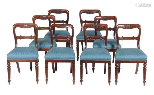 A set of eight early Victorian mahogany dining chairs