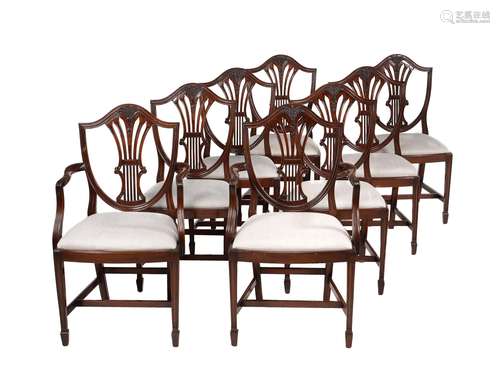 A set of eight mahogany dining chairs in George III style