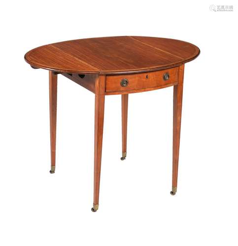 A George III satinwood, banded and strung Pembroke table