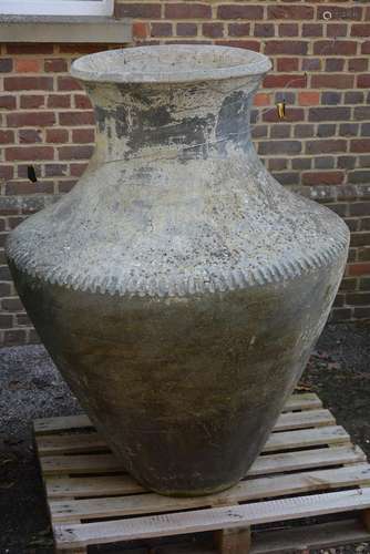 A substantial terracotta garden urn