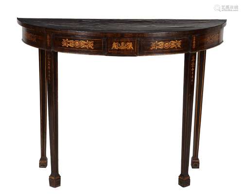 A simulated rosewood and painted side table in George III style