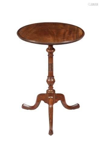 A mahogany and chestnut tripod occasional table in George III style