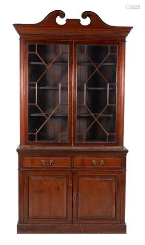 A Victorian mahogany cabinet bookcase