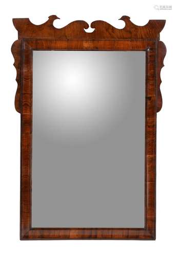 A George II walnut wall mirror