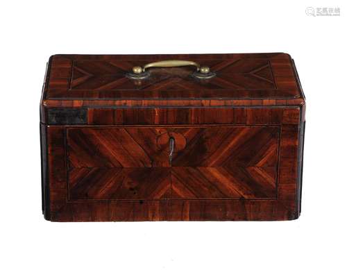 A George III quartersawn laburnum tea caddy