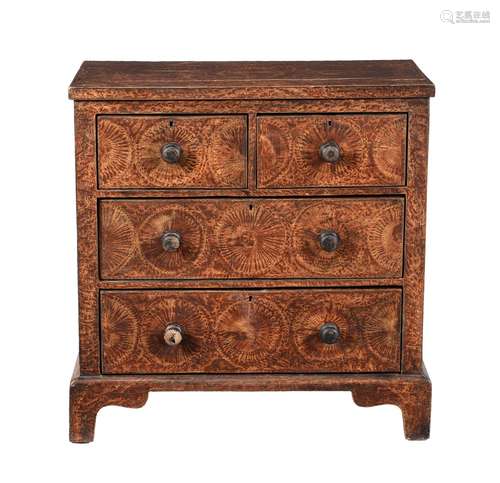 A Victorian scumbled pine chest of drawers