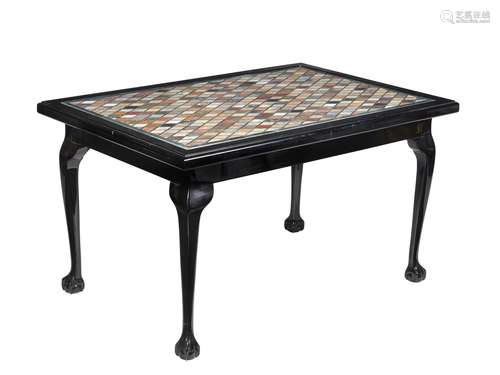 A black lacquered centre table in George II style