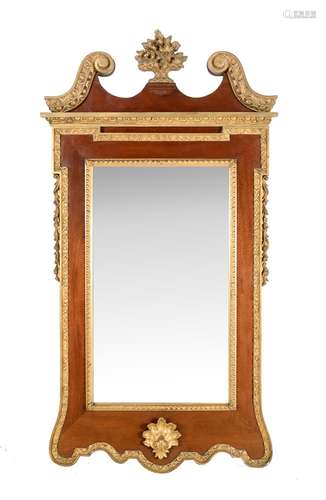 A mahogany and giltwood wall mirror in George II style