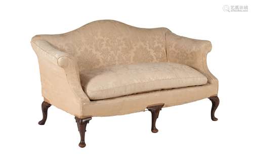 A mahogany and upholstered sofa