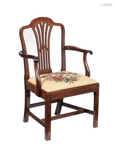 A George III mahogany open armchair