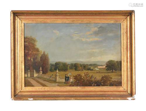 British School (19th century), Figures in a country estate