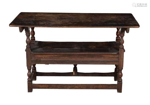 An oak Monk's bench or hutch table