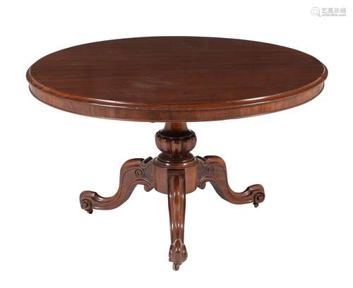 A Victorian mahogany circular centre table