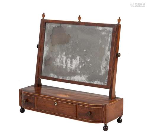 A Regency mahogany and inlaid dressing mirror