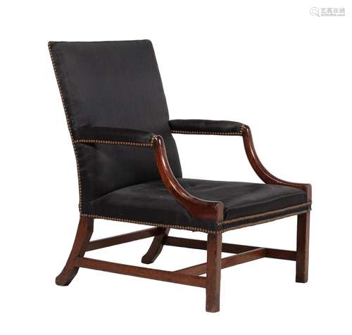 A mahogany armchair in George III style