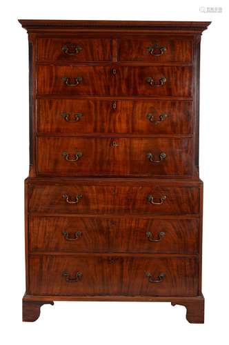 A George III mahogany chest on chest