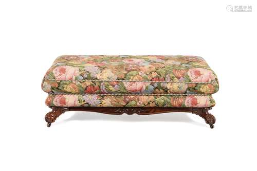 Y A Victorian rosewood and upholstered stool