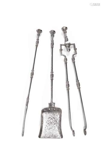 A set of Regency steel fire tools