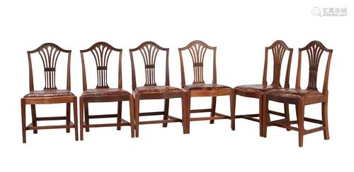 A set of six mahogany dining chairs