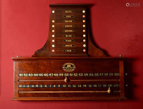 Y A Victorian mahogany and stained ivory mounted Billiards score marker