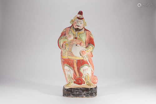 Chinese Enameled Cizhou Porcelain Guardian Fi…