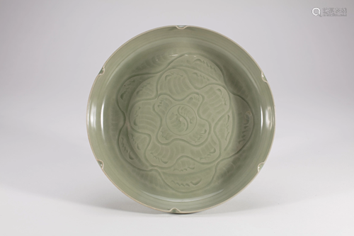 Chinese Longquan Celadon Porcelain Low Bowl