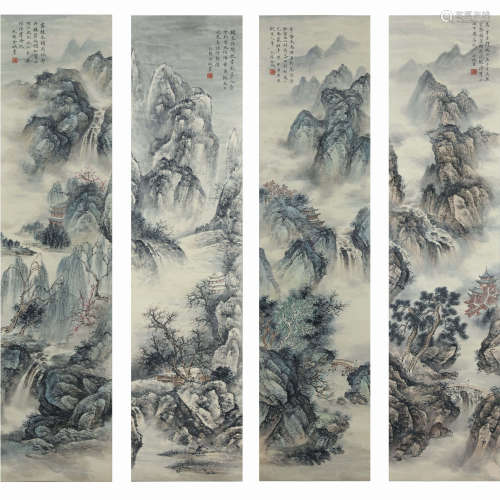 Jincheng landscape four screens