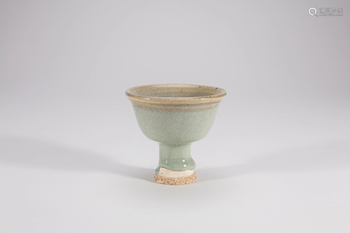 Chinese Junyao Glazed Porcelain Stem Cup