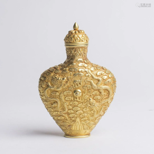 Chinese High Karat Gold Snuff Bottle, 64G