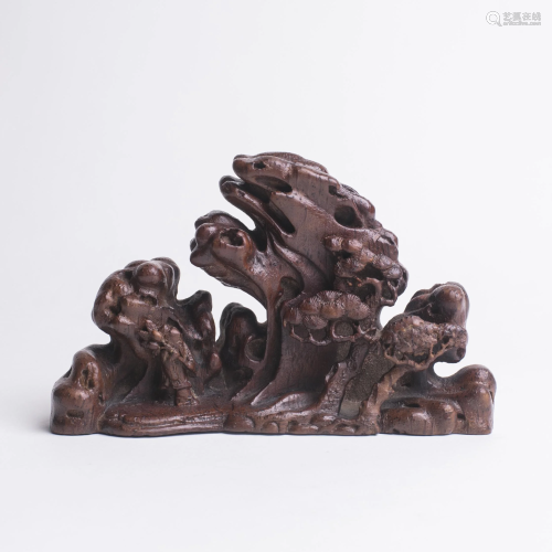 Chinese Carved Bamboo Mountain Brush Rest