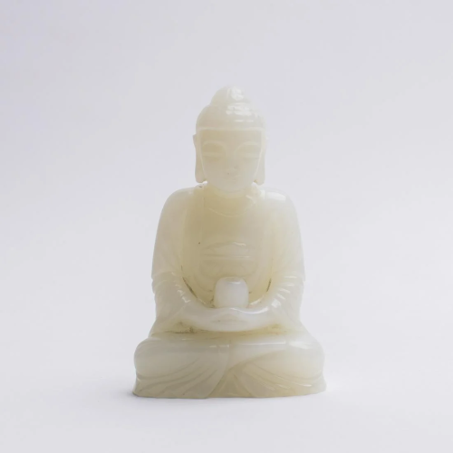 Chinese White Jade Seated Healing Buddha