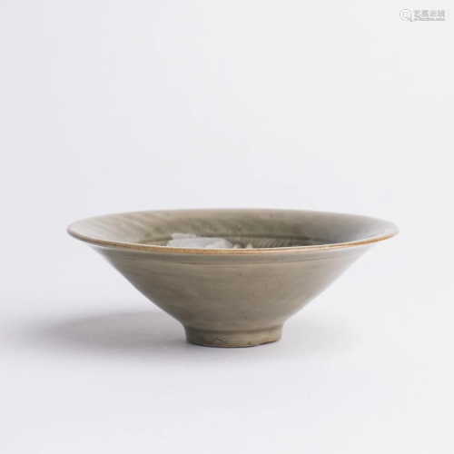 Chinese Yaozhou Celadon Porcelain Lotus Bowl