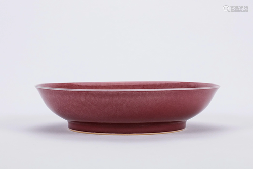 Chinese Copper Red Porcelain Plate