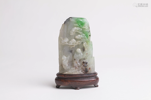 Chinese Translucent Jadeite Scholar's Mountain