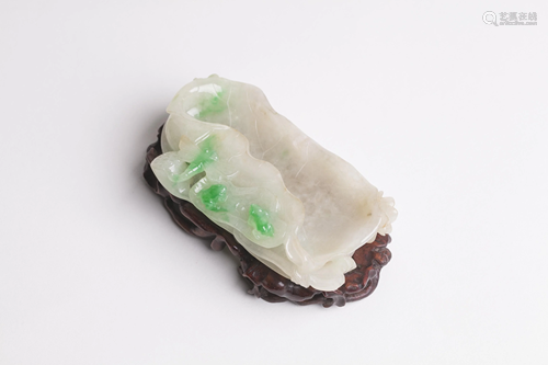 Chinese Translucent Jadeite Lotus Brush Washer