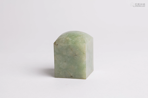 Chinese Jadeite Seal, base Carved in Reverse