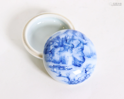 Chinese Blue & White Round Seal Paste