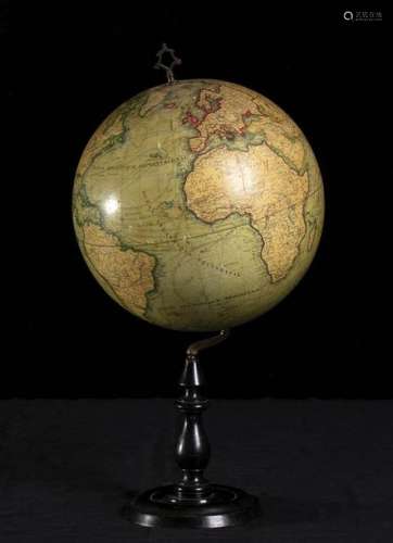GLOBE \n \nEarth globe with ebony base made by J. Le…