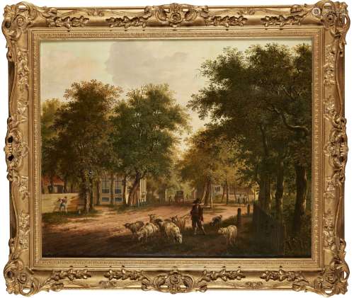 Fredericus Theodorus Renard, Dutch 1778-1820- Outskirts of a Dutch town, c.1800; oil on panel,